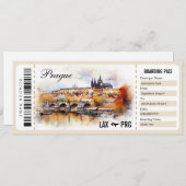 サプライズプラハ搭乗券ギフト券 招待状 (正面/裏面)