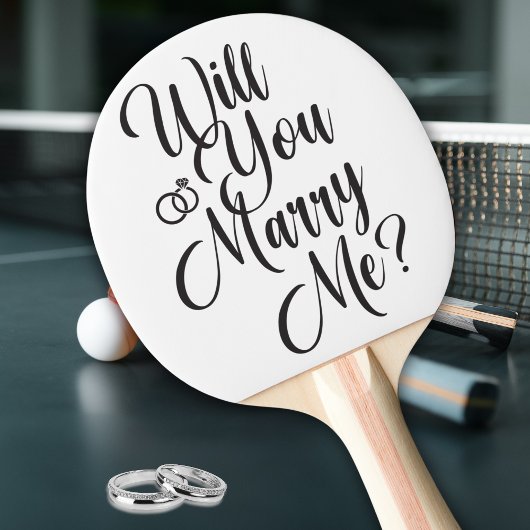 サプライズプロポーズ「私と結婚してくれますか?」 卓球ラケット