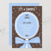 サプライズベビーシャワー招待状ブルー 招待状 (正面/裏面)