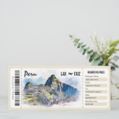 サプライズペルー搭乗券ギフト証明書 招待状 (スタンド正面)