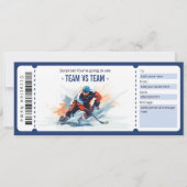 サプライズホッケーゲームチケットギフト証明書 招待状 (正面)