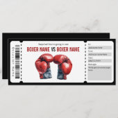 サプライズボクシングマッチチケットギフト証明書 招待状 (正面/裏面)