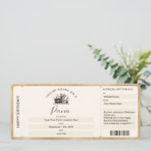 サプライズボーディングチケットピクニック誕生日バウチャー 招待状 (スタンド正面)