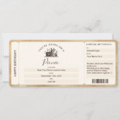 サプライズボーディングチケットピクニック誕生日バウチャー 招待状 (正面)