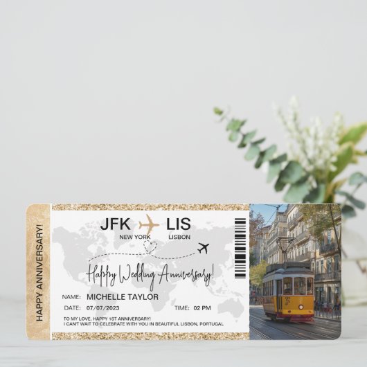 サプライズボーディングパスチケットデスティネーションポルトガル 招待状 (スタンド正面)