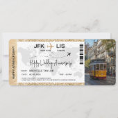 サプライズボーディングパスチケットデスティネーションポルトガル 招待状 (正面)