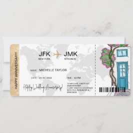 サプライズボーディングパスチケット宛先ギリシャ 招待状