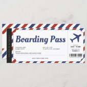 サプライズボーディングパス飛行機ギフトチケット (正面/裏面)