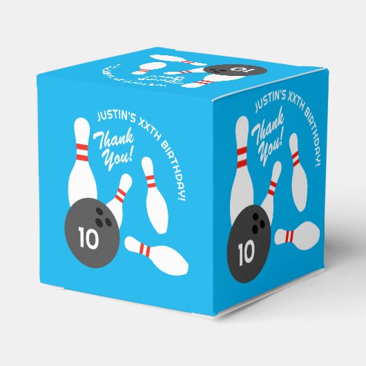 サプライズボーリング誕生日パーティーのお気に入りボックス子供へ フェイバーボックス (裏面サイド)