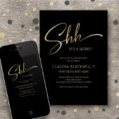 サプライズミニマルバースデーパーティーへの招待 招待状