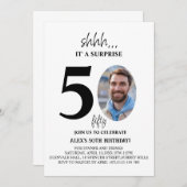 サプライズモダンバースデーパミニマルーティー 招待状 (正面/裏面)