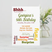 サプライズモダンバースデーパーティーへの招待 招待状 (スタンド正面)