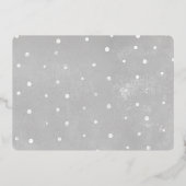 サプライズモダンブルー赤ちゃんシャワー金ゴールドプレス 箔招待状 (裏面)