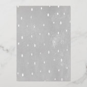 サプライズモダンブルー赤ちゃんシャワー金ゴールドプレス 箔招待状 (裏面)