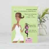 サプライズランジェリーブライダルシャワーグリーンスパークル 招待状 (スタンド正面)