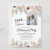 サプライズリタイアパーティーエレガントパステルフラワーズ 招待状 (正面)