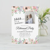 サプライズリタイアパーティーエレガントパステルフラワーズ 招待状 (スタンド正面)