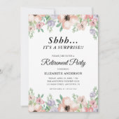 サプライズリタイアパーティーエレガントパステルフラワーズ 招待状 (正面)
