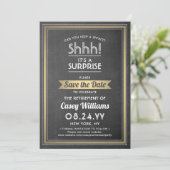 サプライズリタイアメントパーティーシャルボードブラック&金ゴールド セーブザデート (スタンド正面)