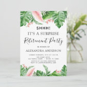 サプライズリタイアメントパーティートロピカルパームフローラ 招待状 (スタンド正面)