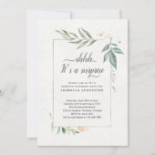 サプライズリタイアメントパーティー水彩フローラ 招待状 (正面)