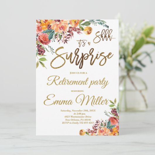 サプライズリタイアメントパーティー、リタイアミントフローラ 招待状 (スタンド正面)