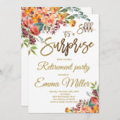 サプライズリタイアメントパーティー、リタイアミントフローラ 招待状 (正面/裏面)
