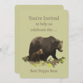 サプライズリタイア最高のポパエバーおもしろいベア 招待状 (正面/裏面)