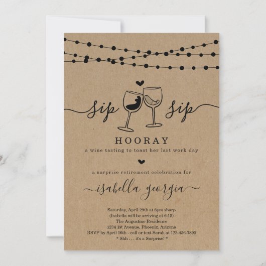 サプライズワインテイスティングリタイアメントパーティー 招待状 (正面)