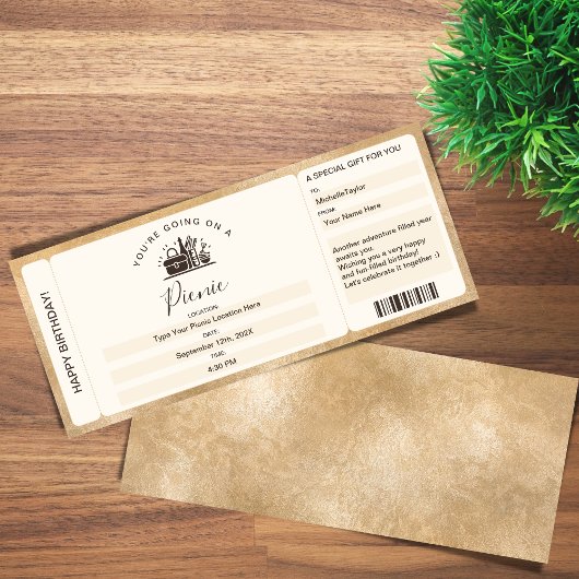 サプライズ乗車券 ピクニック誕生日券 招待状