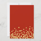 サプライズ写真70誕生日金ゴールド紙吹雪赤 招待状 (裏面)