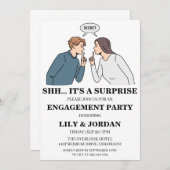 サプライズ婚約パーティ招待状 招待状 (正面/裏面)