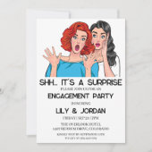 サプライズ婚約パーティ招待状 招待状 (正面)