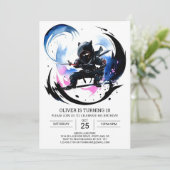 サプライズ忍者ブラックベルト誕生日 招待状 (スタンド正面)