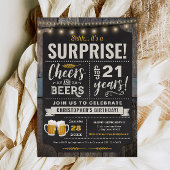 サプライズ応援とビアーズ21歳の誕生日招待状 招待状