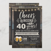 サプライズ応援とビアーズ40th誕生日招待状 招待状 (正面/裏面)