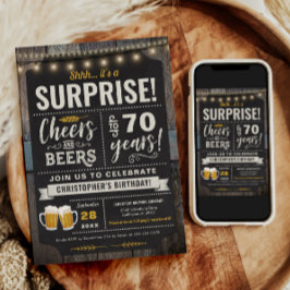 サプライズ応援とビアーズ70th誕生日招待状 招待状