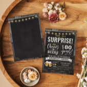 サプライズ応援とビアーズ80th誕生日招待状 招待状