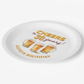 サプライズ応援とビール誕生日パーティー ペーパープレート (アングル)