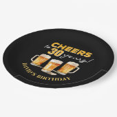 サプライズ応援とビール誕生日パーティー ペーパープレート (アングル)