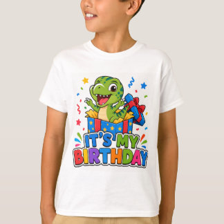 サプライズ恐竜ギフトボックス お誕生日おめでとうTシャツ Tシャツ