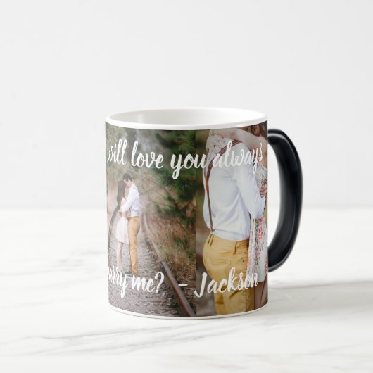 サプライズ提案隠し結婚する私の写真モーフィング モーフィングマグカップ (正面右)