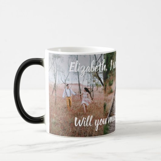 サプライズ提案隠し結婚する私の写真モーフィング モーフィングマグカップ (左)