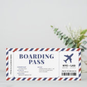 サプライズ搭乗パス飛行機ギフトチケットテンプレート 招待状 (スタンド正面)