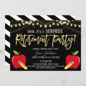 サプライズ教師退職パーティー招待状 招待状 (正面/裏面)