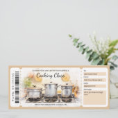 サプライズ料理教室ギフト証明書テンプレート 招待状 (スタンド正面)