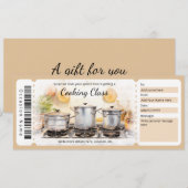 サプライズ料理教室ギフト証明書テンプレート 招待状 (正面/裏面)