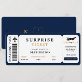 サプライズ旅行チケット  航空券 搭乗券 招待状 (正面/裏面)