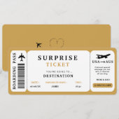 サプライズ旅行チケット  航空券 搭乗券 招待状 (正面/裏面)