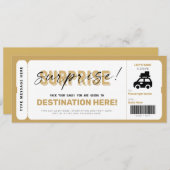 サプライズ旅行伝票道路旅行偽ギフトチケット 招待状 (正面/裏面)
